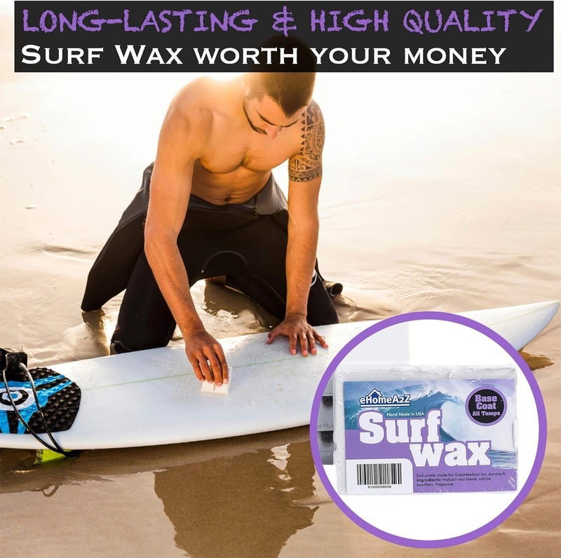 EHOMEA2Z Surfboard Wax Basecoat Bundle with Sticky Bumps Cool Cold Surf Wax Surfboard Surfing Accessories Surfing Wax (4) - Image 2